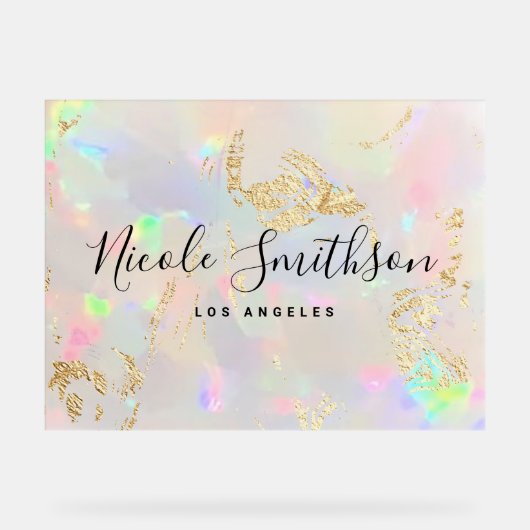 Opale achtergrond Faux folie aderen Acryl Bord (Voorkant)