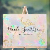 Opale achtergrond Faux folie aderen Acryl Bord (Neutraal)