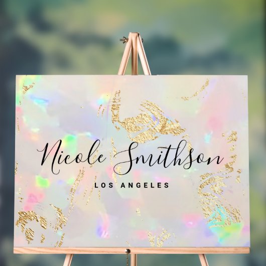 Opale achtergrond Faux folie aderen Acryl Bord (Neutraal)