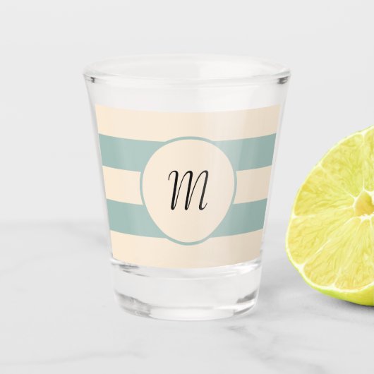 Opale en Antiek witte strepen Shot Glas (Voorkant)