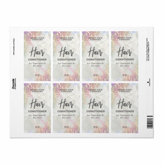 Opale Glitter Hair Product Labels (Full Sheet)