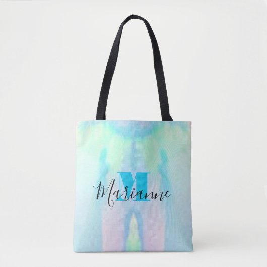 Opale monogram roze en blauwe gemstone tote bag (Voorkant)