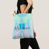 Opale monogram roze en blauwe gemstone tote bag (Dichtbij)