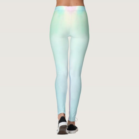 Opale roze en blauwe gemstone yoga werkout modern leggings (Achterkant)