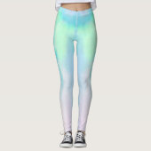 Opale roze en blauwe gemstone yoga werkout modern leggings (Voorkant)