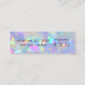 Opale steen Dank u mini visitekaartje (Achterkant)