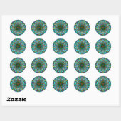 Opalescent Beauty Fractal Ronde Sticker (Vel)