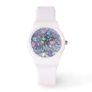 Opalescent Geode Crystal - Paars/blauw, Horloge