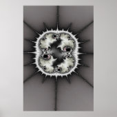 Opalescent Gray en White Fractal Starburst Poster (Voorkant)