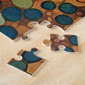 Opalescent kat in een mozaïekachtig Romaans design Legpuzzel (Zijkant)