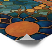 Opalescent kat in een mozaïekachtig Romaans design Poster (Hoek)