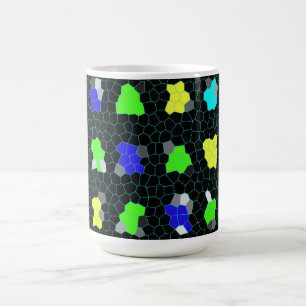 Opalescent kleurrijke Glas in lood controles, Koffiemok