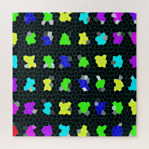 Opalescent kleurrijke Glas in lood controles, Legpuzzel