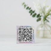Opalescent Parel QR Code Haar Make-up Kunstenaar Vierkante Visitekaartje (Staand voorkant)