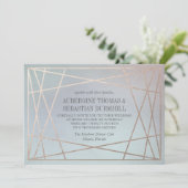 Opaline bruiloft uitnodiging pastel champagne goud (Staand voorkant)