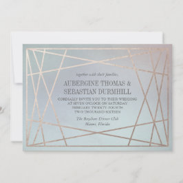 Opaline bruiloft uitnodiging pastel champagne goud