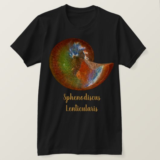 Opalized Sfenodiscus Ammonite Shell T-shirt (Design voorkant)