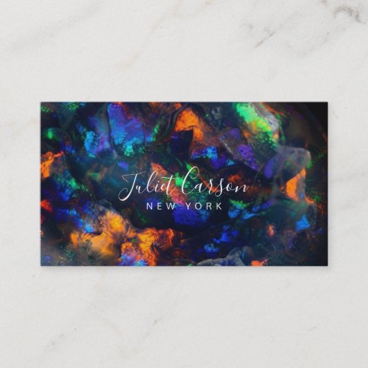 Opalsteen Elegante Script Typografie  Visitekaartje (Voorkant)