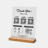 Opaque Clean Scan to pay 3 QR Codes Thank you Acryl Bord (Hoek)