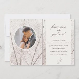 Opaque Leaves Photo Rehearsal Dinner Party Kaart