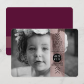 Opaque Plum Lint Verjaardagsfeestfoto Kaart (Voorkant / Achterkant)