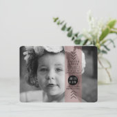 Opaque Plum Lint Verjaardagsfeestfoto Kaart (Staand voorkant)