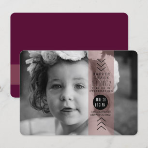 Opaque Plum Lint Verjaardagsfeestfoto Kaart