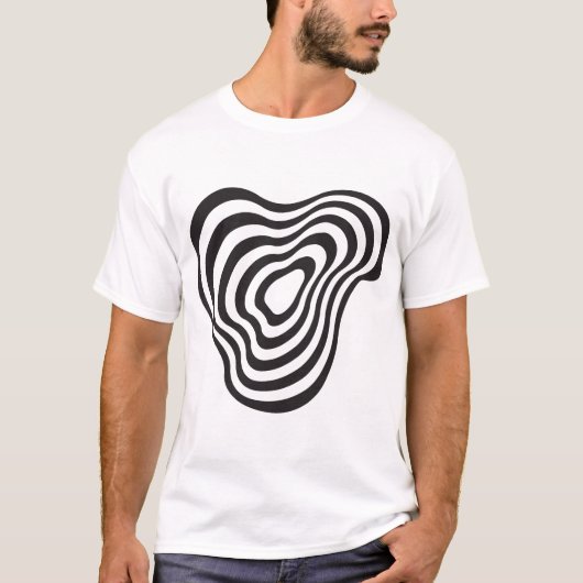 opart Abstracte lijnen vorm design T-shirt (Voorkant)