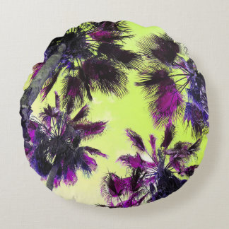 OpArt Palm Pillow Rond Kussen