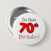 Opa's 70e verjaardag Duitse opa Button (Voorkant /achterkant)