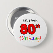 Opa's 80e verjaardag Duitse opa Button (Voorkant /achterkant)