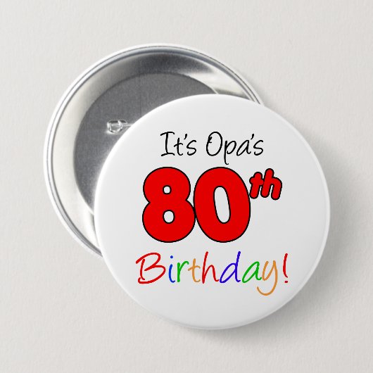 Opa's 80e verjaardag Duitse opa Button (Voorkant /achterkant)