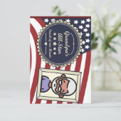Opa's All-Star Badge USA Vlag Ontwerp Bedankkaart (Staand voorkant)