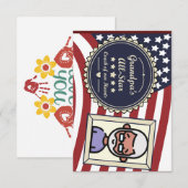 Opa's All-Star Badge USA Vlag Ontwerp Bedankkaart (Voorkant / Achterkant)