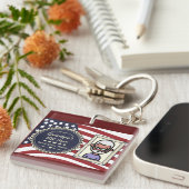 Opa's All-Star Badge USA Vlag Ontwerp Sleutelhanger (Voorkant Rechts)