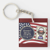 Opa's All-Star Badge USA Vlag Ontwerp Sleutelhanger (voorkant)