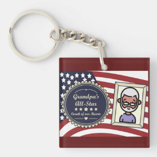 Opa's All-Star Badge USA Vlag Ontwerp Sleutelhanger