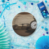 Opa's Antiek horloge en bril Papieren Bordje (Feest)