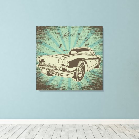 Opa's Car Canvas Afdruk (Insitu (Houten vloer))