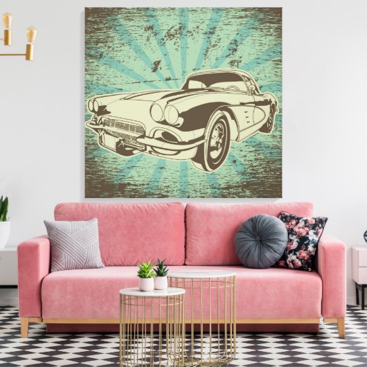 Opa's Car Canvas Afdruk (Insitu (Woonkamer))