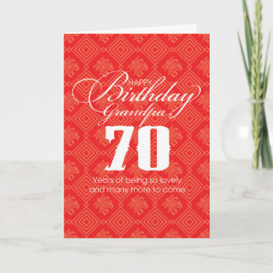 Opa's Chinese "Langlevendigheid" 70e Birthday Card Kaart