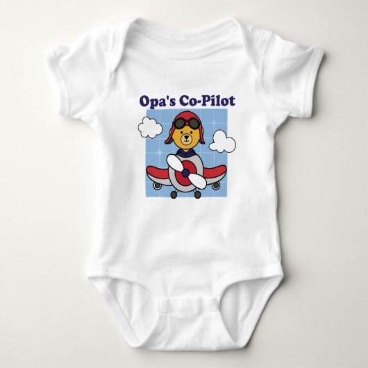 Opa's Co-Pilot - Schattig Vliegtuig Romper (Voorkant)