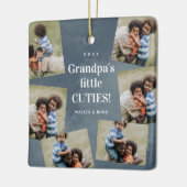 Opa's Cuties Fotocollage Kerstvakantie Keramisch Ornament (Links)