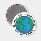 Opa's die luiers veranderen, veranderen het wereld magneet (Voorkant / Achterkant)