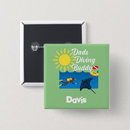 Opa's duikbuddy-ontwerp - vierkante knop button 5,1 cm