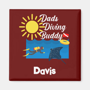 Opa's duikbuddy-ontwerp - vierkante magneet
