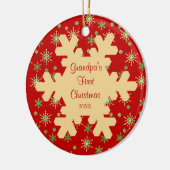 Opa's eerste kerst rode sneeuwvlok ornament (Links)