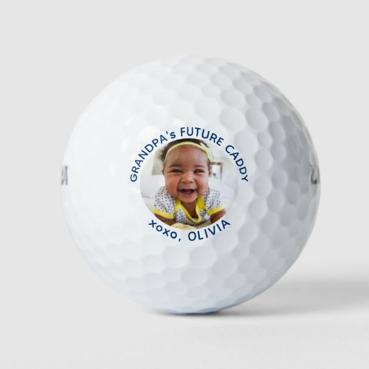 Opa's Future Caddy gepersonaliseerde foto golfer Golfballen (Voorkant)