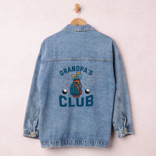 Opa's Golf Club Gift Grappig Denim Jacket (Hangar)