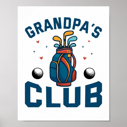 Opa's Golf Club Gift Grappig Poster (Voorkant)
